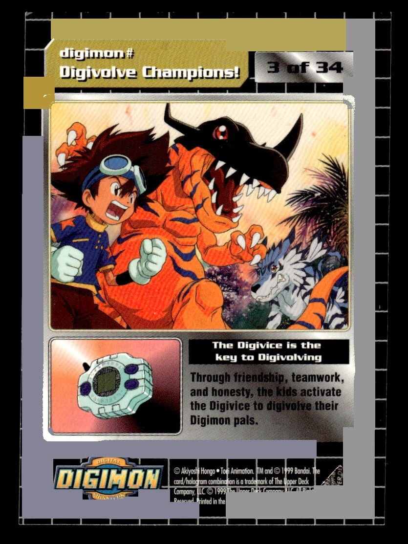 1999 Bandai Digimon Card | HOLO Digivolve Champions 3 of 34