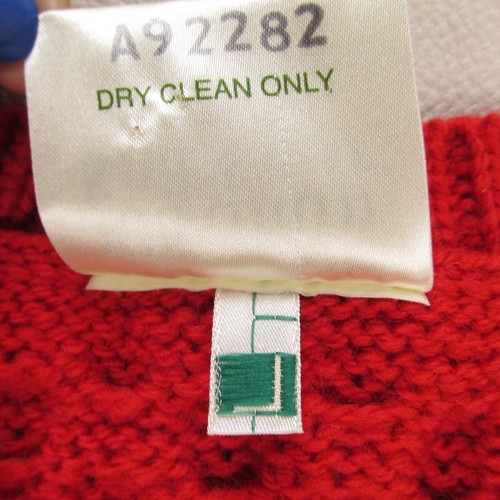 Vintage Kilronan Knitwear Merino Wool Cardigan Red Made in Ireland Size Large - Picture 3 of 13
