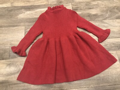 Toddler Girls 2-3T Heavy Knit Red Holiday/Dressy Sweater Dress. #395 | eBay
