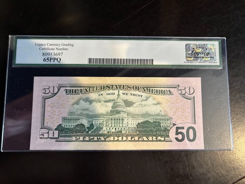 DBR 2004 $50 FRN San Francisco Gem Fr. 2128-L Legacy 65 PPQ Serial EL14514161A - Picture 2 of 2