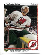 VIACHESLAV FETISOV 1990-91 UPPER DECK ROOKIE CARD NEAR MINT CONDITION