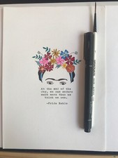 Stampa giclee dipinta a mano e digitata vintage Frida kahlo Quote