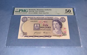 PMG Bermuda, Monetary Authority $10 1978 P30a AU50