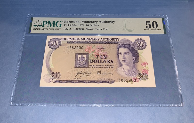 PMG Bermuda, Monetary Authority $10 1978 P30a AU50