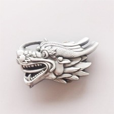 Vintage 3D Cut Out Dragon Head Belt Buckle Gurtelschnalle