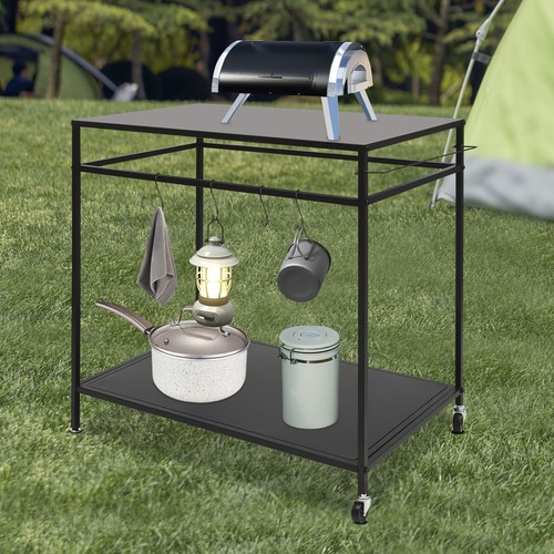 Kitchen Prep Table BBQ Grill Bar Cart Outdoor Griddle Cooking Stainless Steel US