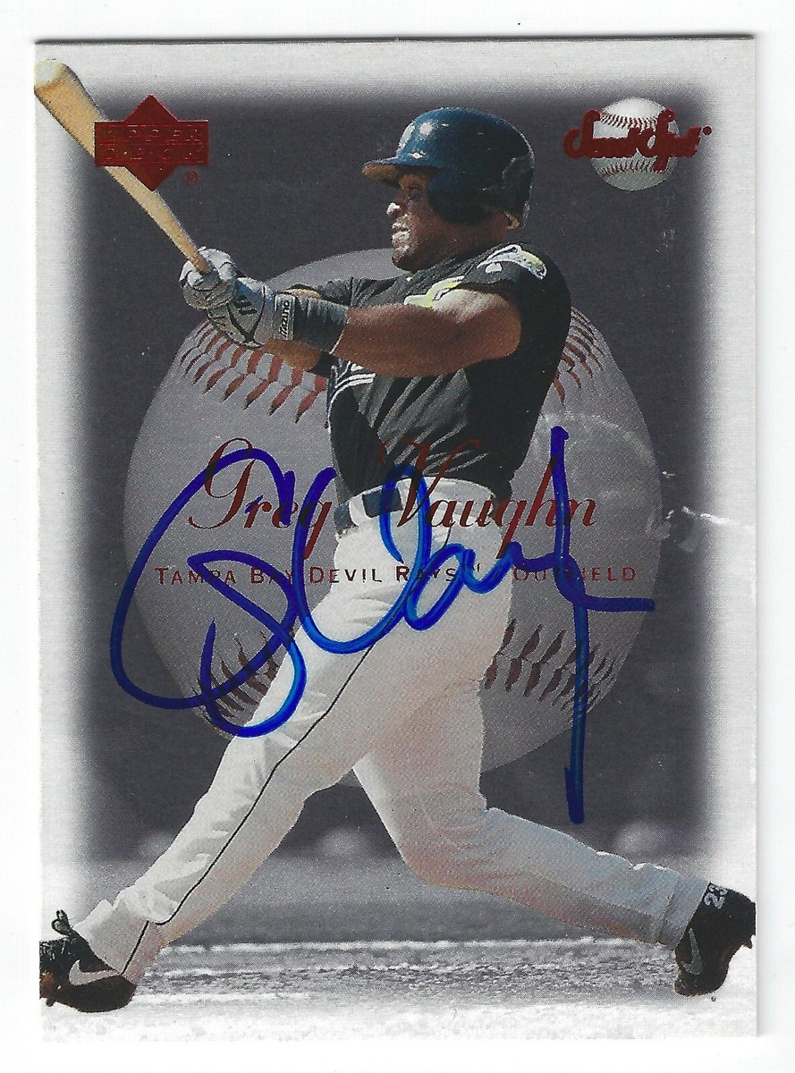 GREG VAUGHN TAMPA BAY RAYS SIGNED CARD PADRES REDS MILWAUKEE