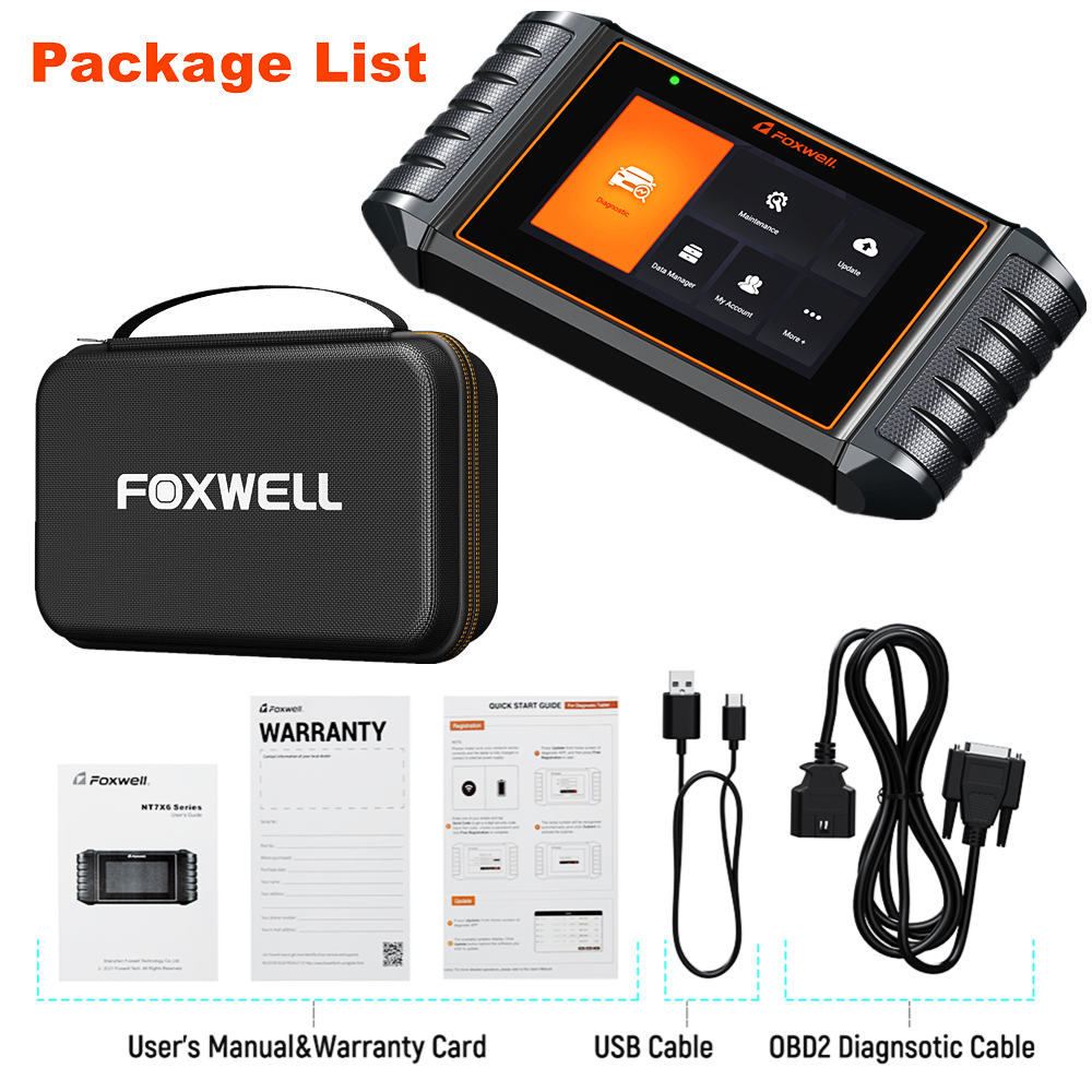 FOXWELL NT726 OBD2 Scanner ABS SRS DPF TPMS EPB All System Car