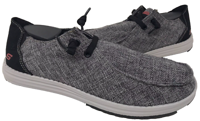 Skechers Men's RF Melson Nela Slip On Walking Shoes Charcoal/Gray