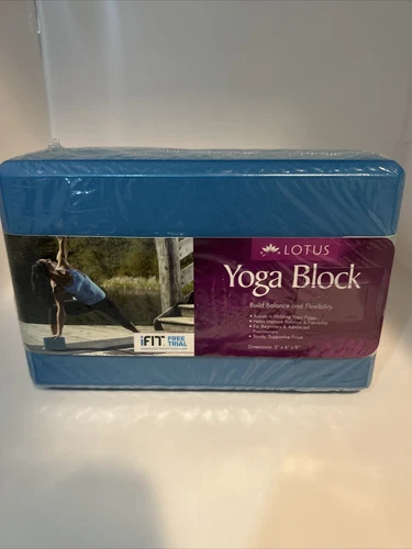 Lotus Yoga Block Foam 3"x6"x9" Blue Brand New Sealed
