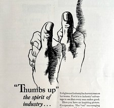 Western Electric Bell System Thumbs Up 1929 Advertisement AT&T Telephone DWCC14