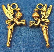 50Pcs. WHOLESALE Tibetan Antique Gold ANGEL Fairy Charms Pendant Ear Drops Q0053