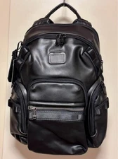 TUMI Alpha Bravo Search Leather Backpack Business Bag Srorts Outlet Black