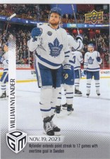 2023/24 UD..WILLIAM NYLANDER..GAME DATED MOMENTS../599..CARD # 22..MAPLE LEAFS