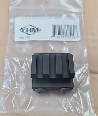 Yankee Hill Machine 3 Slot Picatinny Mini Riser Black for sale