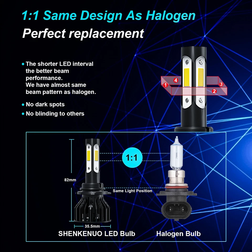 For GMC	Terrain 2010 2011 2012-2015 Combo LED Headlight + Fog Light Bulbs Kit - Изображение 4 из 4