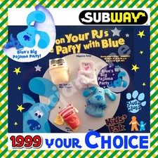 Subway 1999 BLUE'S CLUES BIG PAJAMA PARTY Blues Dog Cartoon YOUR Toy CHOICE