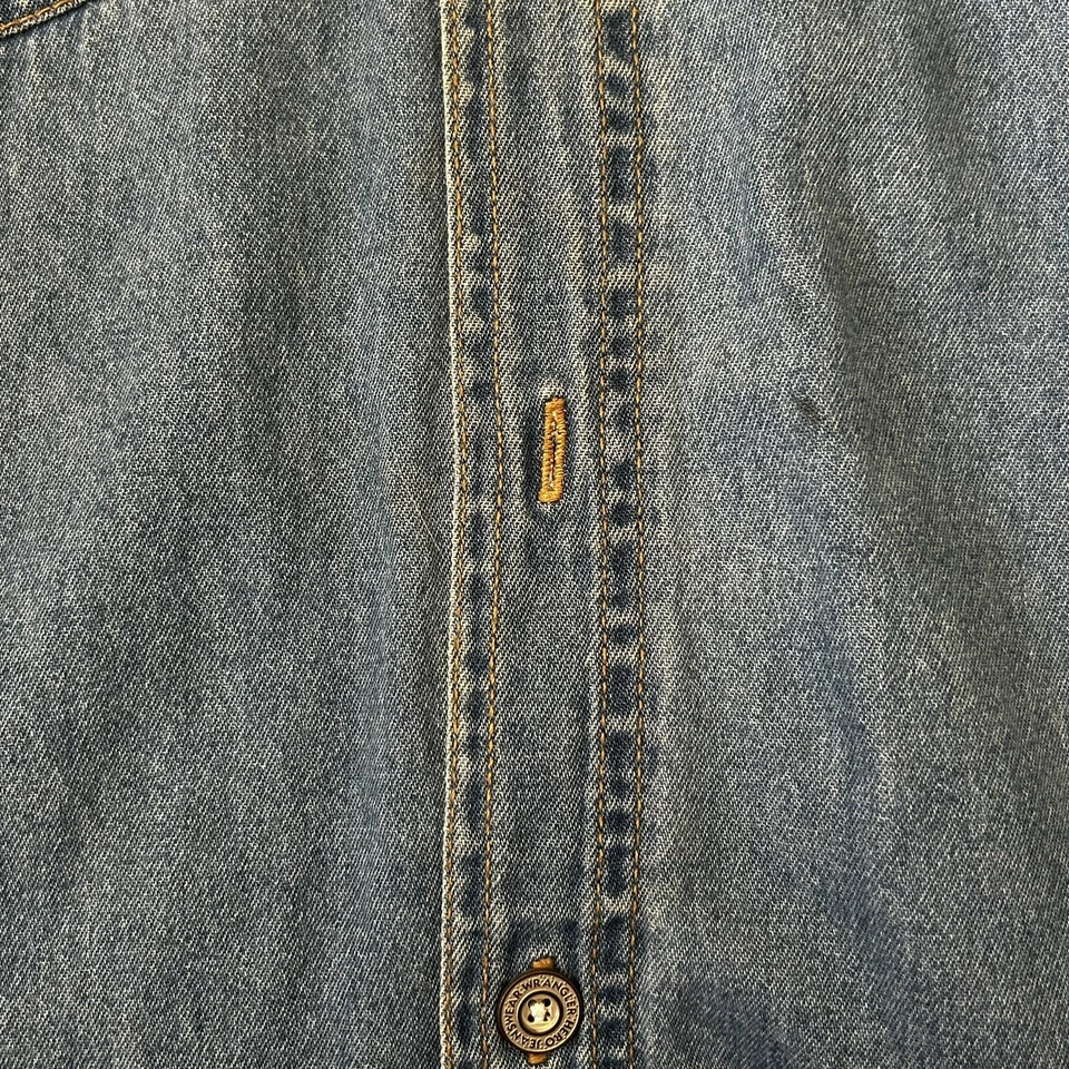 Wrangler HERO Denim Shirt Flannel Boys Button Up Jacket Size L Large 14/16 - Image 4 of 4