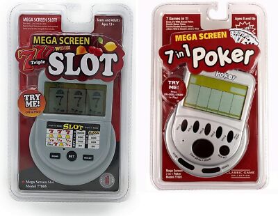 Mega Screen Electronic Game Bundle - Mega Screen Slot Machine Handheld Game and