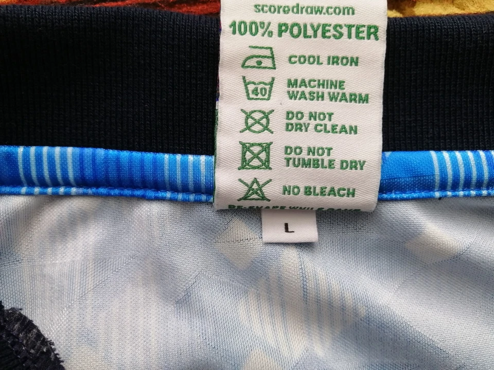 Inglaterra 1990 - 1992 3ª Tercera Camiseta Fútbol Camiseta Score Sorteo Talla L Foto 4 de 4