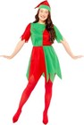Adult Christmas Costume Set Santa's Elf Costume Xmas Holiday Party Outfit W24