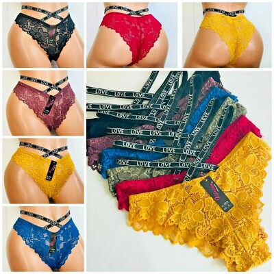 6-12 Bikini cheeky Hipster WOMEN'S Lace UNDERWEAR PANTY Panties Undies N334 S-XL