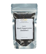 Organic Black Malabar Pepper Whole Peppercorns 