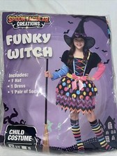 NEW Child Funky Punk Witch Girls Halloween Costume Rainbow Colors Toddler 3T