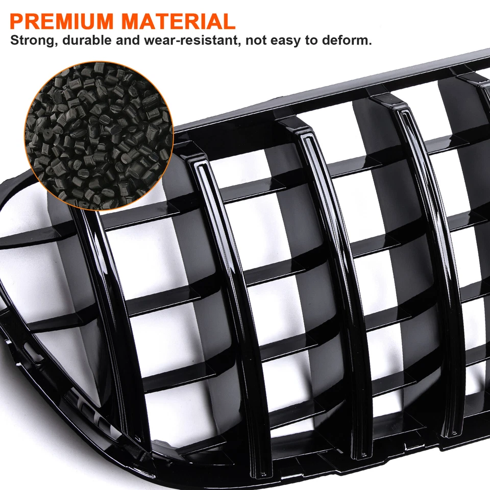 Front Grill Fit for Mercedes Benz W253/X253 GLC-Class 15-19 GTR Style Glossy BLK — 第 4/4 张图片