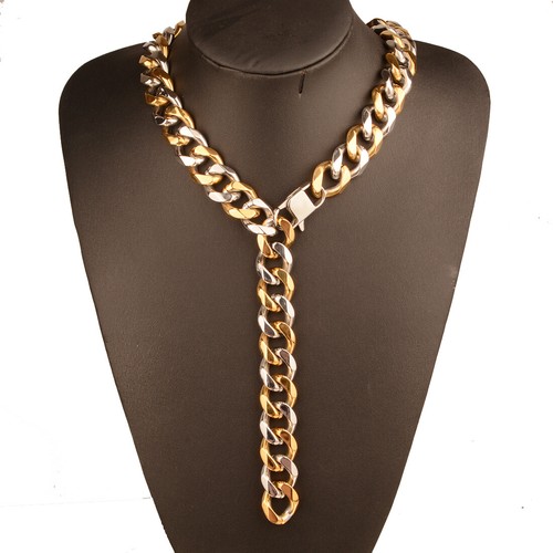 Chaîne homme lourde 19 mm 316L acier inoxydable CURB lien cubain collier bracelet - Photo 44/46