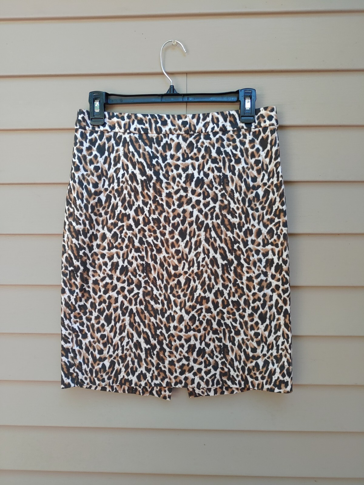 J. Crew Animal Print Pencil Skirt 4 Cheetah Leopard 37532 Black Tan Brown Cotton eBay