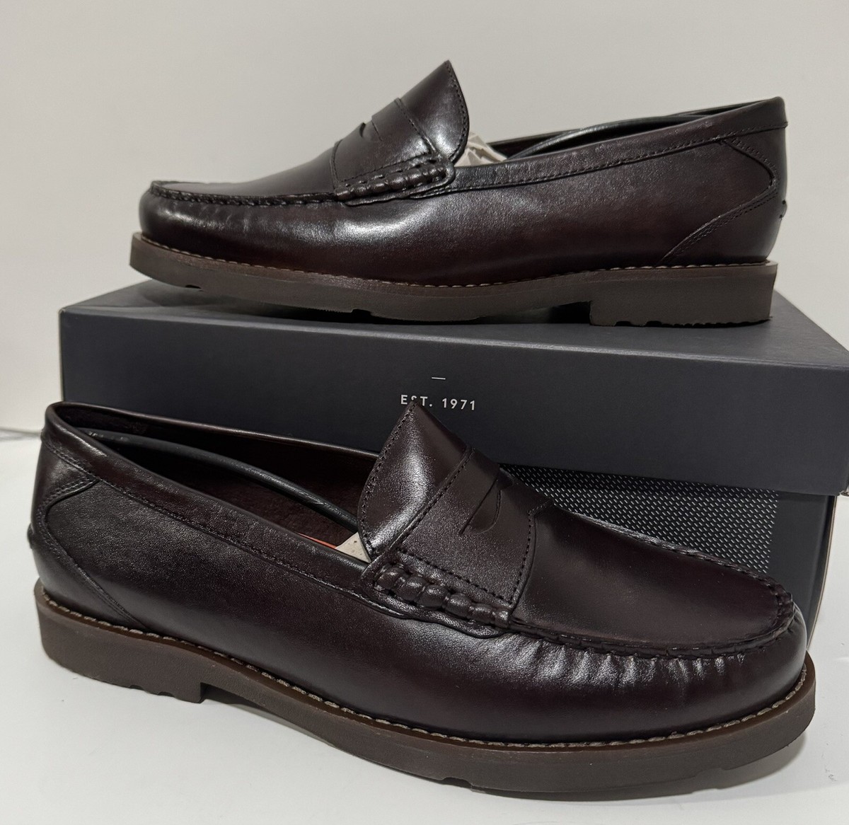 ROCKPORT PENNY CH8422 BROWN SLIP ON MEN SHOES | eBay
