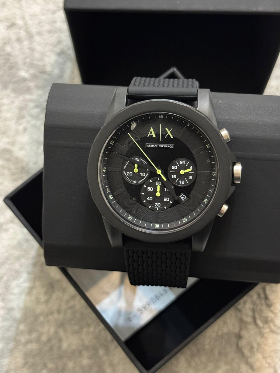 Armani Exchange Men's Black Watch With Rubber Strap AX1326 UK