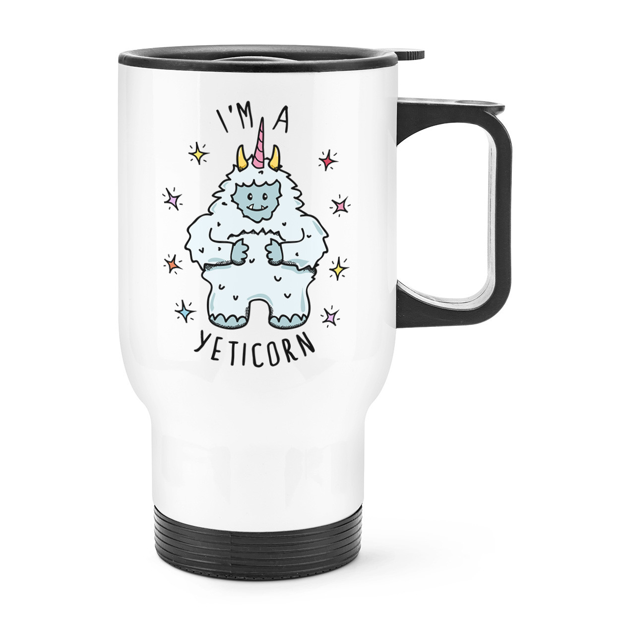 I'm A Yeticorn Travel Mug Cup With Handle - Funny Yeti Unicorn Animal Thermal