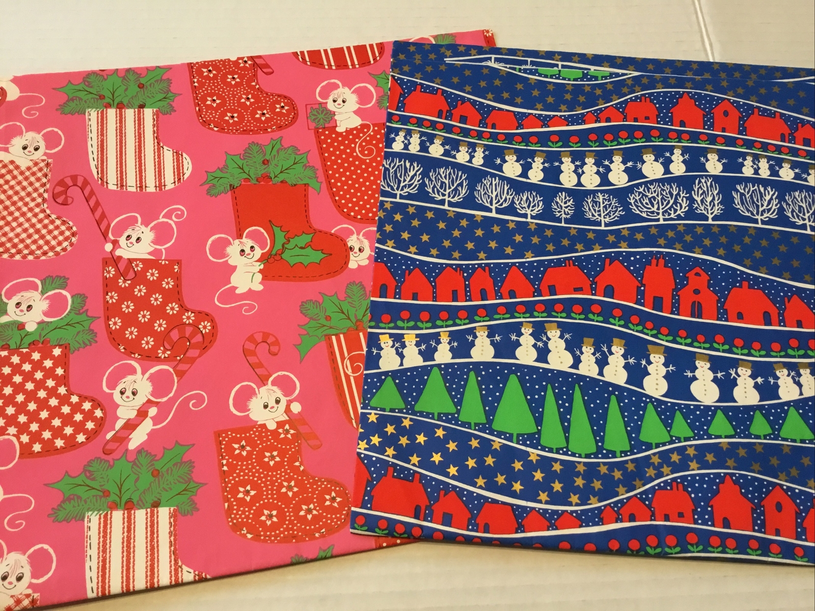 Snowman VTG MCM Hallmark Christmas Gift Wrap Paper 4 Sheets Paper 20"X30" 60-70s