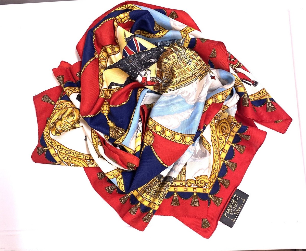 大判シルクスカーフ ART OF SCARF Tie Rack Art of the Scarf Tie Rack Black Red & Gold Scarf 33 