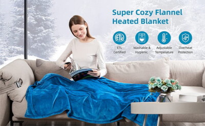 iTeKnic IK-BD001 60''x 50'' Heated Throw Blanket Model 10 Setting (OPEN BOX) EPS23