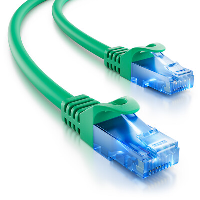 deleyCON 20m CAT6 Patchkabel Netzwerkkabel RJ45 Ethernet LAN DSL CAT Kabel grün