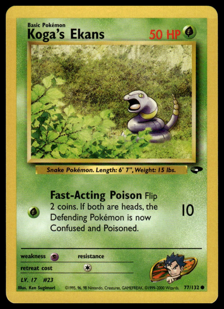 Pokemon Gym Challenge 77/132 Koga's Ekans