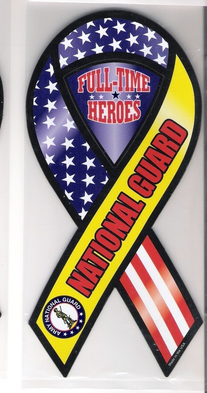 National Guard Heroes 8 inch ribbon  magnet for car or anything metal     New