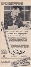 1947 Scripto Pencils: MacKinlay Kanor Vintage Print Ad