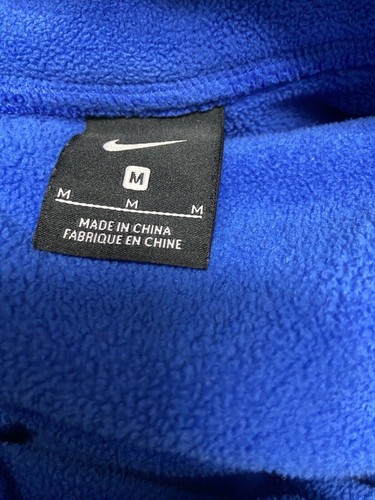 Nike Fleece Blue BC Quarter Zip Mens Size M Pullover Sweater Damaged - Picture 2 of 7