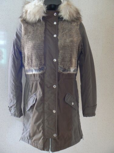 River Island Parka Faux Fur Body Hooded Coat Jacket Women's UK Size 6 NEW TAGS - Picture 1 of 11