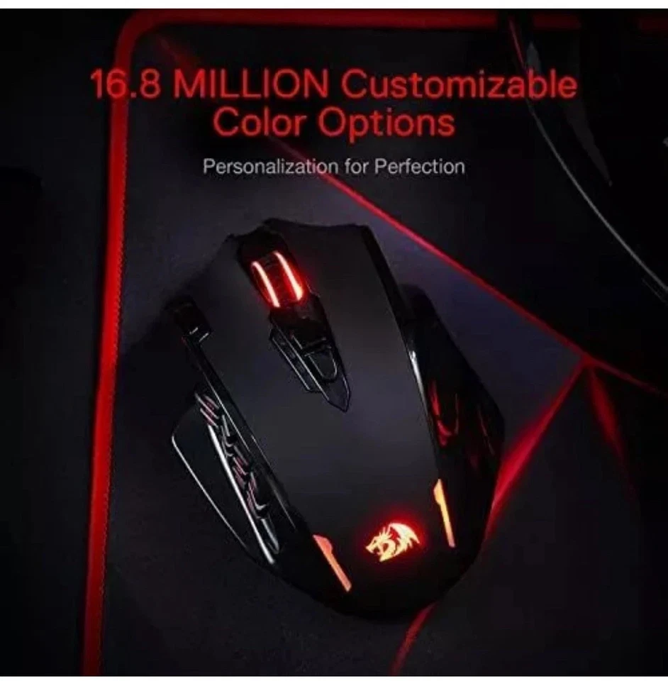 Redragon M913 Impact Elite Wireless Gaming Mouse, 16000 DPI Wired/Wireless RGB - Image 3 of 4