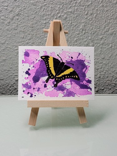 ACEO Original Watercolor & Gouache Painting Butterfly KatieBearDesigns