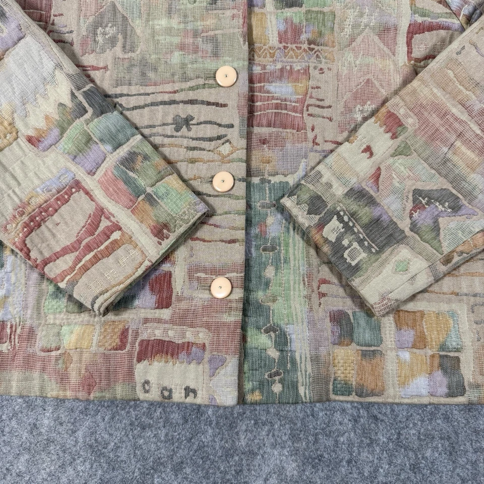 Orvis Quilted Tapestry Button Down Jacket Women's Sz Medium Abstract Multicolors - Image 2 of 4