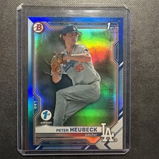 2021 Bowman Draft 1st Edition Peter Heubeck Blue Foil /150 Dodgers #BD-146