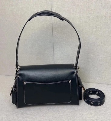 COACH CU124 Cargo Turnlock Soft Tabby Bag Black Grain Leather 