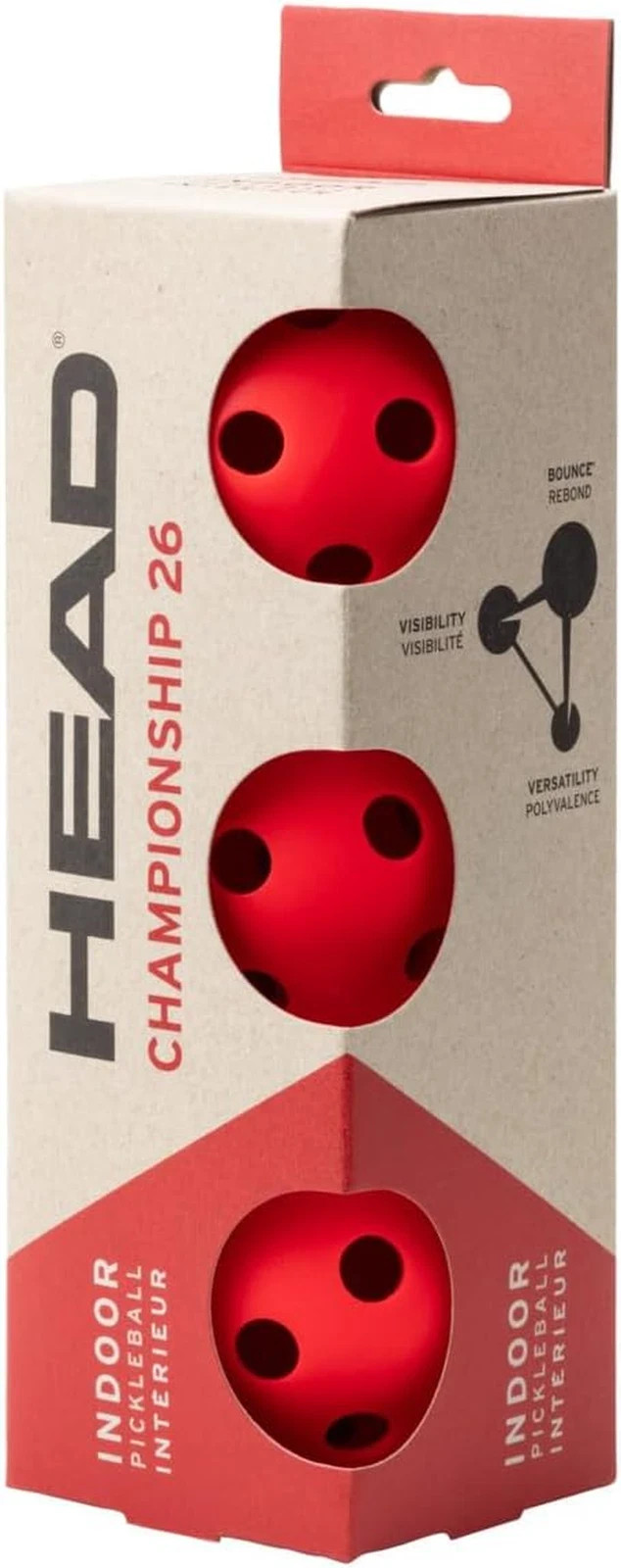Championship 26 Indoor Pickleball Ball, Red