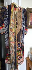 Women s Cotton Woven Salwar Kameez 3-Piece Set Multi-Color Printed, Size M